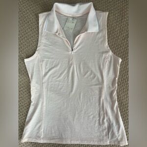 Calia by Carrie Underwood NWT Womens Sleeveless Golf Polo Pale Pink M Quarterzip